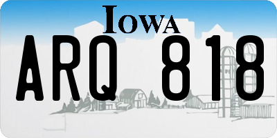 IA license plate ARQ818