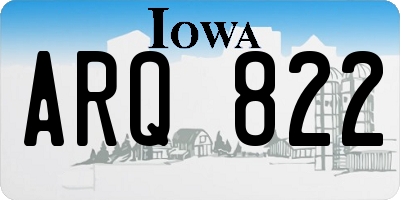 IA license plate ARQ822
