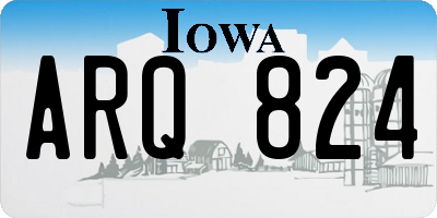 IA license plate ARQ824