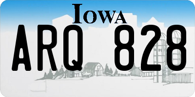 IA license plate ARQ828