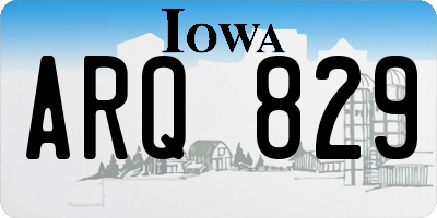 IA license plate ARQ829