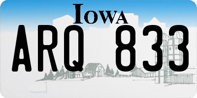 IA license plate ARQ833
