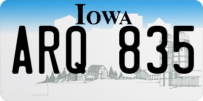 IA license plate ARQ835