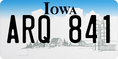 IA license plate ARQ841