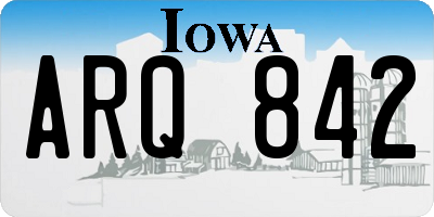 IA license plate ARQ842