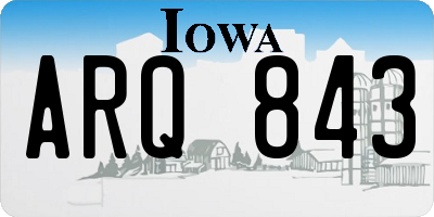 IA license plate ARQ843