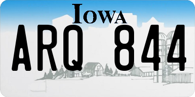 IA license plate ARQ844