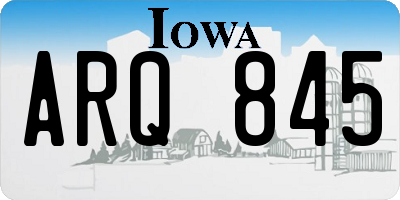 IA license plate ARQ845