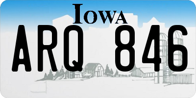 IA license plate ARQ846