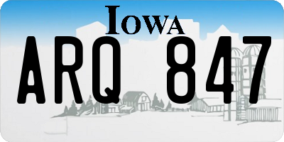 IA license plate ARQ847
