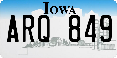 IA license plate ARQ849