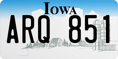 IA license plate ARQ851