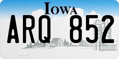 IA license plate ARQ852