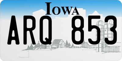 IA license plate ARQ853