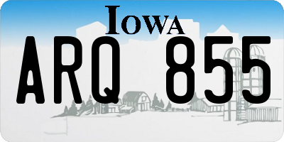 IA license plate ARQ855