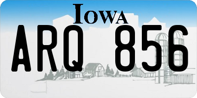 IA license plate ARQ856