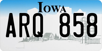 IA license plate ARQ858