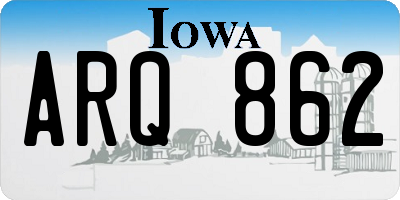 IA license plate ARQ862