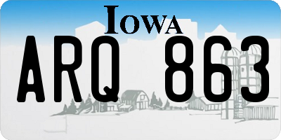 IA license plate ARQ863