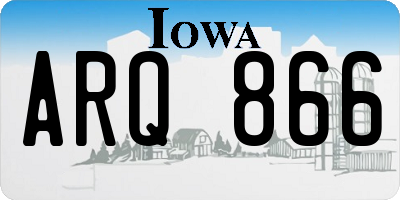 IA license plate ARQ866