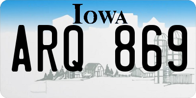 IA license plate ARQ869