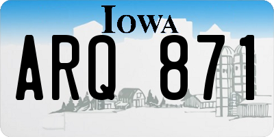 IA license plate ARQ871