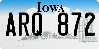 IA license plate ARQ872