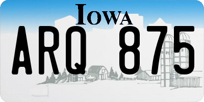 IA license plate ARQ875
