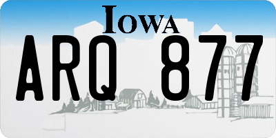 IA license plate ARQ877