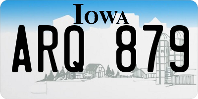 IA license plate ARQ879