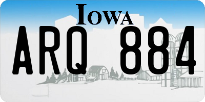 IA license plate ARQ884