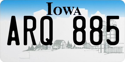 IA license plate ARQ885