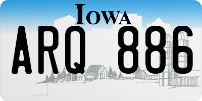 IA license plate ARQ886