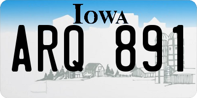 IA license plate ARQ891