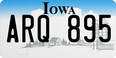 IA license plate ARQ895