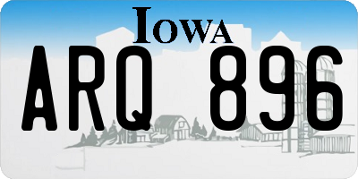 IA license plate ARQ896