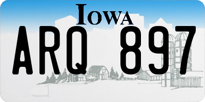 IA license plate ARQ897