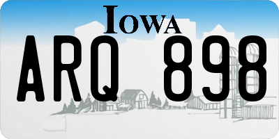 IA license plate ARQ898