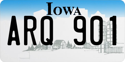 IA license plate ARQ901
