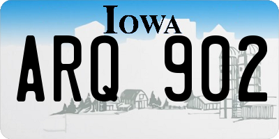 IA license plate ARQ902