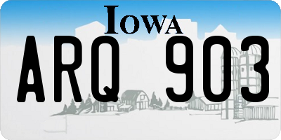 IA license plate ARQ903