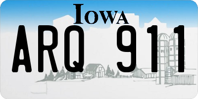 IA license plate ARQ911