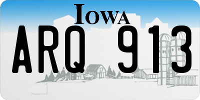 IA license plate ARQ913