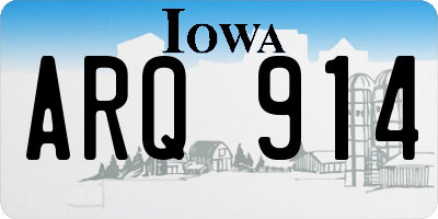 IA license plate ARQ914