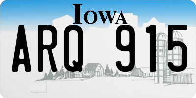 IA license plate ARQ915