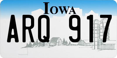 IA license plate ARQ917