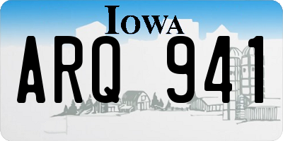 IA license plate ARQ941