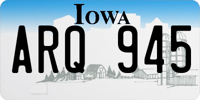 IA license plate ARQ945