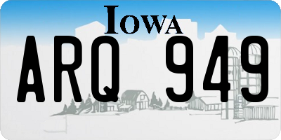 IA license plate ARQ949
