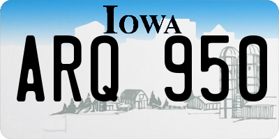 IA license plate ARQ950